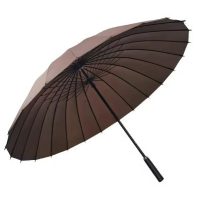 Poloautomatický holový elegantný dáždnik - Hnedý
