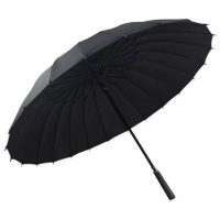 Poloautomatický holový elegantný dáždnik - Čierny