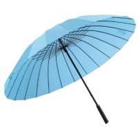 Poloautomatický holový elegantný dáždnik - Svetlo modrý