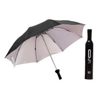 Skládací dáždnik s UV ochranou ve tvaru lahve - Čierny