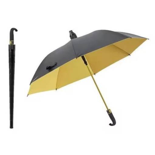 Foto - Unisex holový dáždnik s plastovým obalom - Žltý