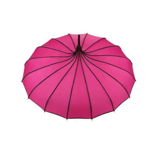 Foto - Vintage svadobný dáždnik s UV ochranou - Tmavo ružový