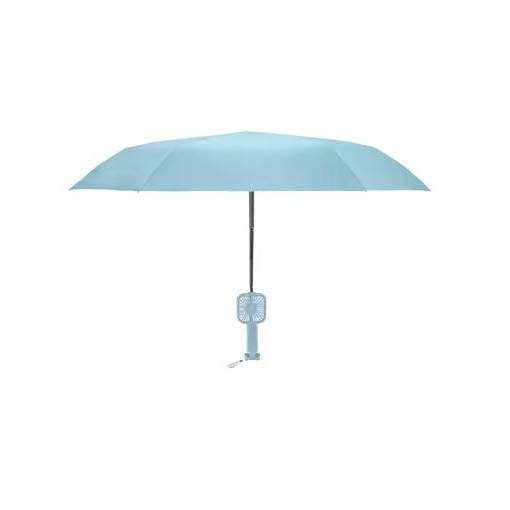 Foto - Dáždnik s nabíjacím ventilátorom - Svetlo modrý