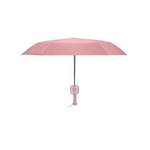 Foto - Dáždnik s nabíjacím ventilátorom - Svetlo ružový