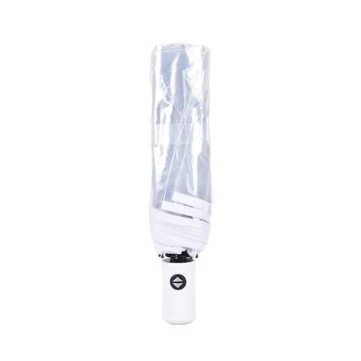 Foto - Skladací plne automatický dáždnik - Transparentný s bielym okrajom