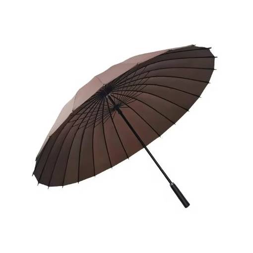 Foto - Poloautomatický holový elegantný dáždnik - Hnedý
