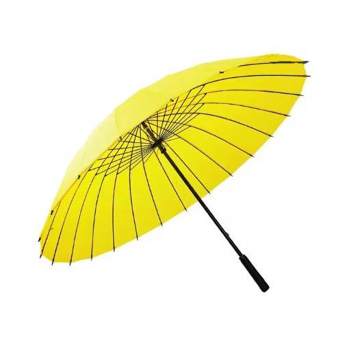 Foto - Poloautomatický holový elegantný dáždnik - Žltý
