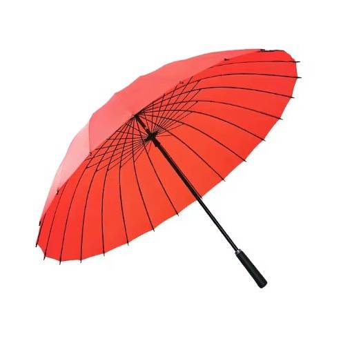 Foto - Poloautomatický holový elegantný dáždnik - Červený