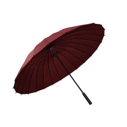 Foto - Poloautomatický holový elegantný dáždnik - Vínovo červený